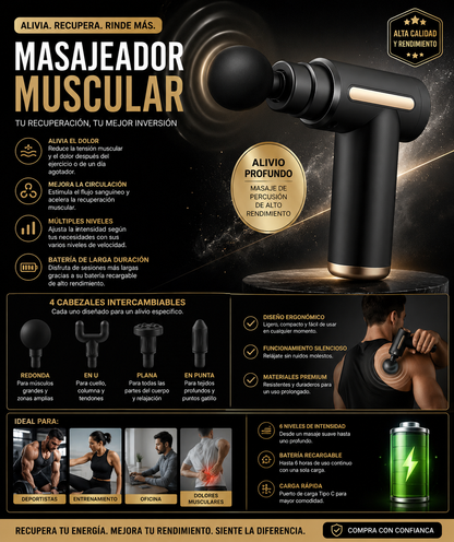 ✨Pistola De Masaje Recuperacion Muscular🤩