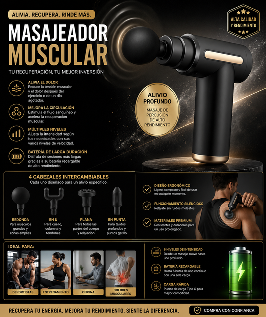 ✨Pistola De Masaje Recuperacion Muscular🤩
