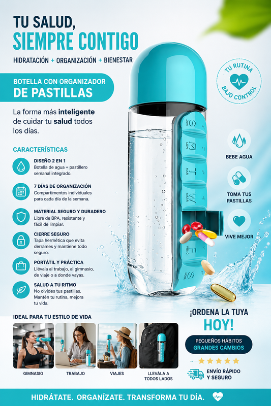 Termo Portátil Pastillero Organizador
